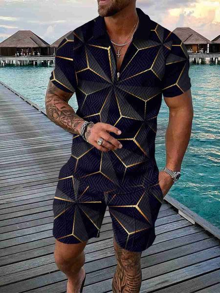 tracksuits men's polo suit summer fashion men sets printed short sleeve zipper polo shirt shorts set for men casual streetwear 2-piece, Gray
tracksuits men's polo suit summer fashion men sets printed short sleeve zipper polo shirt shorts set for men casual streetwear 2-piece, Gray