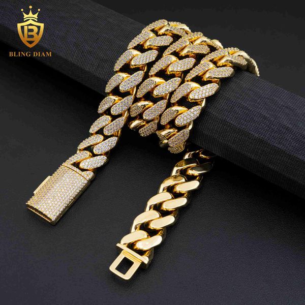 hip hop 18mm cuban link chain 3 rows 5a+ cz diamond necklace iced out jewelry for men, Silver
hip hop 18mm cuban link chain 3 rows 5a+ cz diamond necklace iced out jewelry for men, Silver