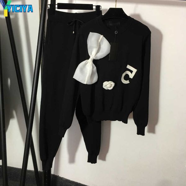 yiciya women's two piece pants knitted suit with nail drill letter bowknot round collar long sleeve knit sweater elastic waist casual s, White
yiciya women's two piece pants knitted suit with nail drill letter bowknot round collar long sleeve knit sweater elastic waist casual s, White