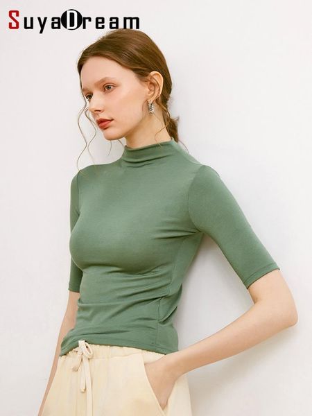 t-shirt suyadream women bottoming tee wool viscose blend short sleeved solid basic t shirt mock neck 2022 spring summer top, White
t-shirt suyadream women bottoming tee wool viscose blend short sleeved solid basic t shirt mock neck 2022 spring summer top, White