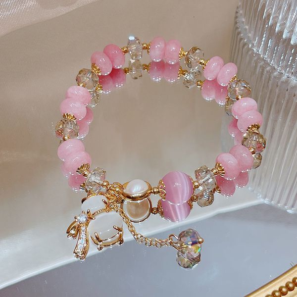 beaded lucky gourd cat's eye stone pink crystal beaded bracelets for women girls fashion jewelry valentine's day gifts wholesale y, Black
beaded lucky gourd cat's eye stone pink crystal beaded bracelets for women girls fashion jewelry valentine's day gifts wholesale y, Black