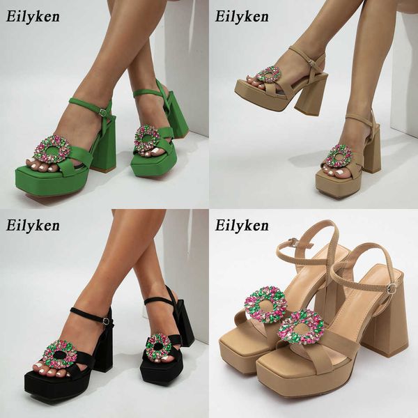 big size 42 elegant crystal buckle strap women's sandals chunky platform high heeled summer shoes for woman 230306, Black
big size 42 elegant crystal buckle strap women's sandals chunky platform high heeled summer shoes for woman 230306, Black