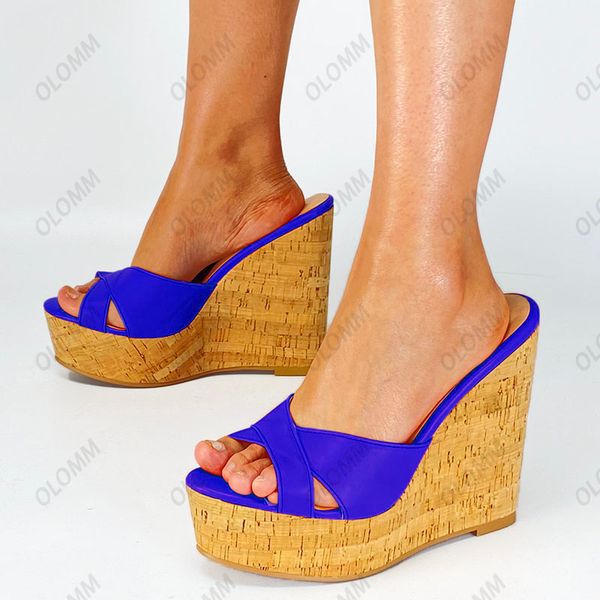 olomm new arrival women platform mules sandals slippers wedges heels open toe elegant black casual shoes us plus size 5-20
olomm new arrival women platform mules sandals slippers wedges heels open toe elegant black casual shoes us plus size 5-20