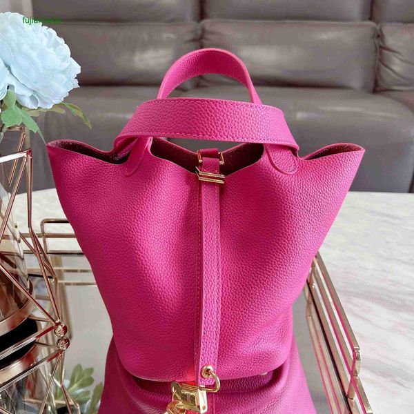 hemres picotn handbags genuine leather vegetable basket children's bag rose red togo layer cowhide gold button bucket high capacity, Black
hemres picotn handbags genuine leather vegetable basket children's bag rose red togo layer cowhide gold button bucket high capacity, Black