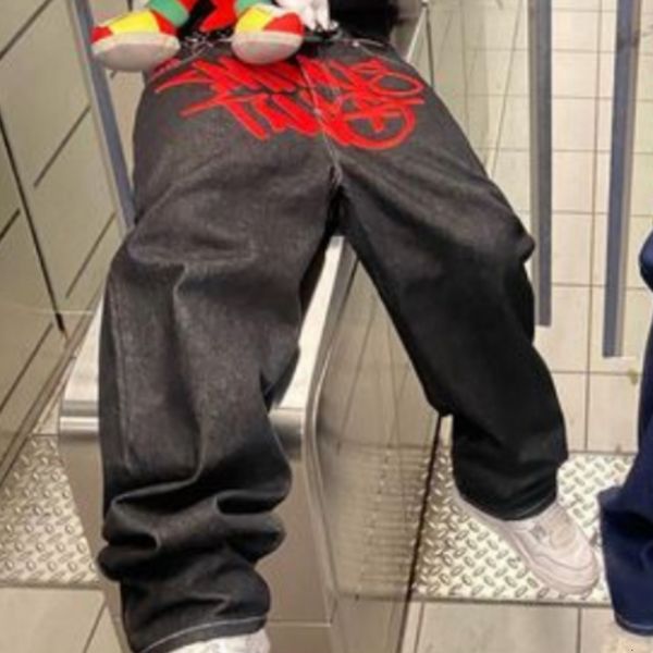 men's jeans y2k wide leg men harajuku embroidered loose streetwear gothic punk pants rock hip hop black clothing 230419, Blue
men's jeans y2k wide leg men harajuku embroidered loose streetwear gothic punk pants rock hip hop black clothing 230419, Blue
