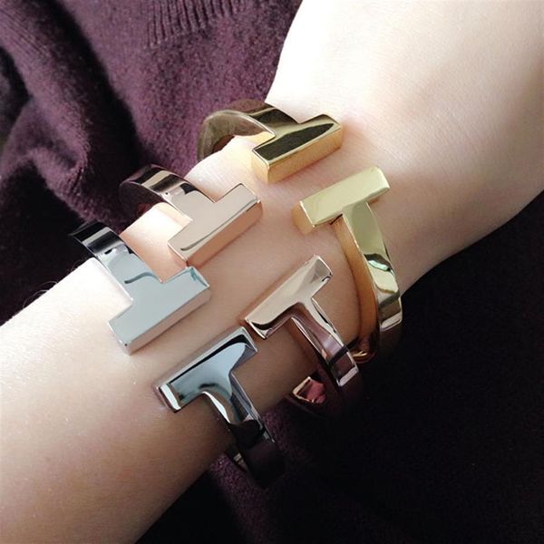 fashion love bangle mens bracelet designer jewelry titanium steel wind thick double t shaped simple women men open symmetri303v, Black
fashion love bangle mens bracelet designer jewelry titanium steel wind thick double t shaped simple women men open symmetri303v, Black