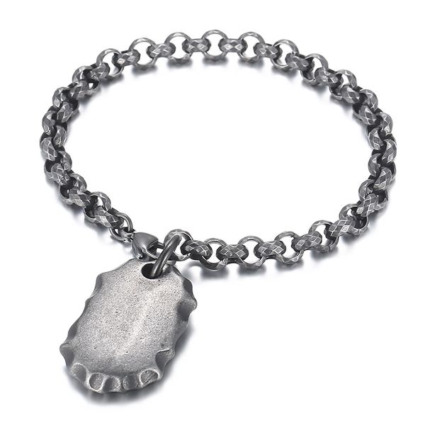 7mm 8.66inch vintage black bracelet rolo chain stainless steel wishing stone dog tag charms bracelets women mens gift for christmas, birthda
7mm 8.66inch vintage black bracelet rolo chain stainless steel wishing stone dog tag charms bracelets women mens gift for christmas, birthda
