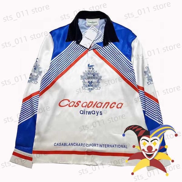 men's casual shirts casablanca silk shirt men women 1 1 version airline themed print casablanca tees t230419, White;black
men's casual shirts casablanca silk shirt men women 1 1 version airline themed print casablanca tees t230419, White;black
