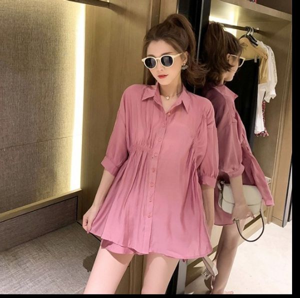 sleep lounge maternity summer clothing suits solid color turn-down collar shirtsbelly shorts twinset loose pregnant woman clothes set casual, White
sleep lounge maternity summer clothing suits solid color turn-down collar shirtsbelly shorts twinset loose pregnant woman clothes set casual, White