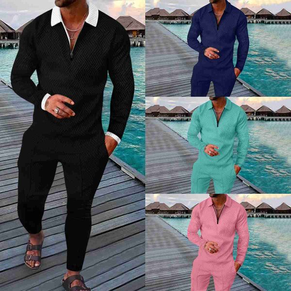 tracksuits spring lapel long sleeved polo shirt beach long 2 piece sets tracksuit men's 3d printed stripe casual sports suit, Gray
tracksuits spring lapel long sleeved polo shirt beach long 2 piece sets tracksuit men's 3d printed stripe casual sports suit, Gray