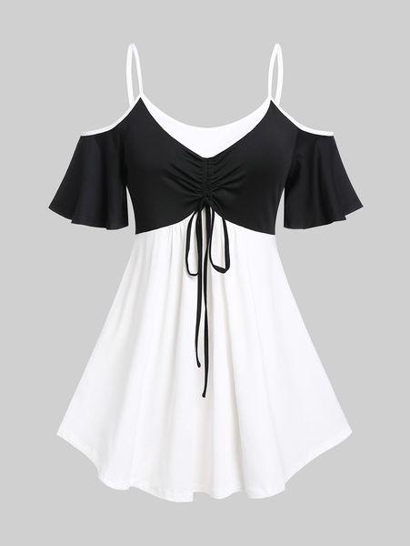 t-shirt rosegal casual short sleeve loose tees women scoop neck colorblock blouses streetwear cold shoulder tunic long tshirts 4xl, White
t-shirt rosegal casual short sleeve loose tees women scoop neck colorblock blouses streetwear cold shoulder tunic long tshirts 4xl, White