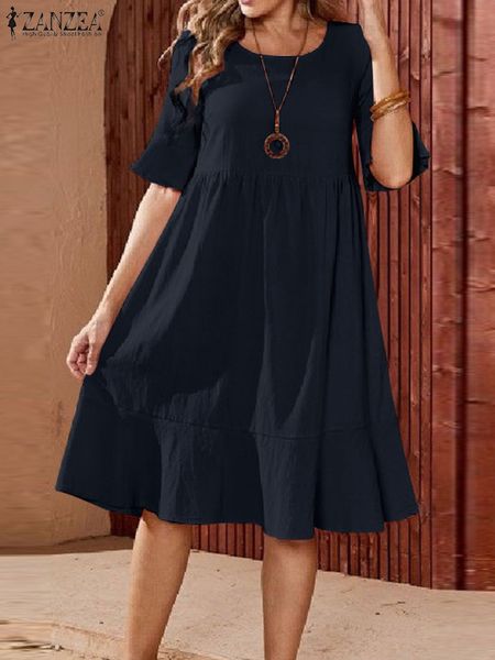 casual dresses zanzea women summer party dress short sleeve o-neck solid color buttons sundress female fashion casual holiday loose robe 230, Black;gray
casual dresses zanzea women summer party dress short sleeve o-neck solid color buttons sundress female fashion casual holiday loose robe 230, Black;gray