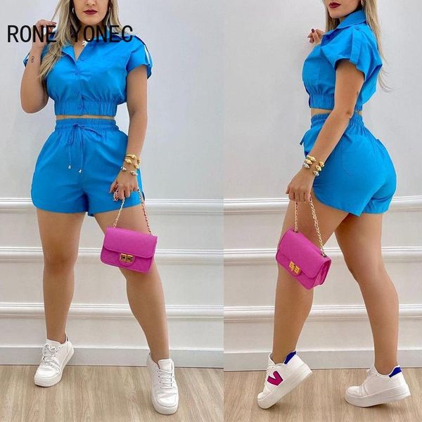 dress women casual sporty turn down collar elasstic waist tape solid summer short sets, White
dress women casual sporty turn down collar elasstic waist tape solid summer short sets, White