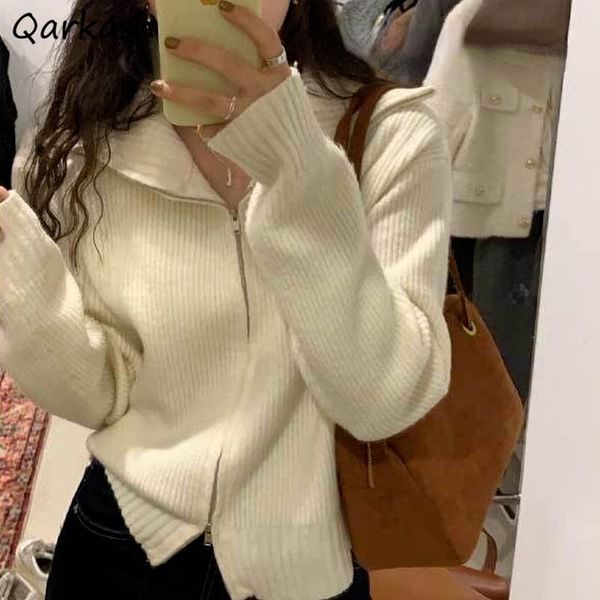 sweaters cardigan women 4 colors chic stretchy minimalist zipper leisure harajuku vintage college style ladies streetwear sweater mujer, White;black
sweaters cardigan women 4 colors chic stretchy minimalist zipper leisure harajuku vintage college style ladies streetwear sweater mujer, White;black