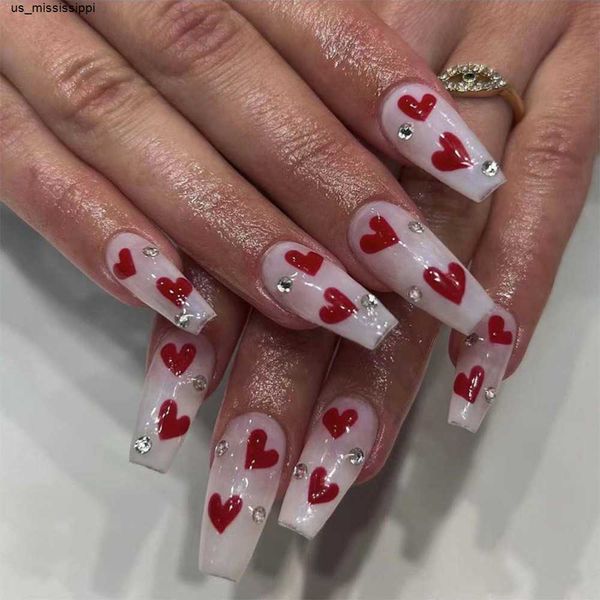 false nails 24pcs press on nails valentine's day false nails red love heart pattern fake nail coffin artificial nail tips long ballet n, Red;gold
false nails 24pcs press on nails valentine's day false nails red love heart pattern fake nail coffin artificial nail tips long ballet n, Red;gold