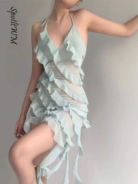 casual dresse pleated ruffles halter suspenders dress fashion v neck see through midi swimwear 2023 summer slim party vestidos 230419, Black;gray
casual dresse pleated ruffles halter suspenders dress fashion v neck see through midi swimwear 2023 summer slim party vestidos 230419, Black;gray