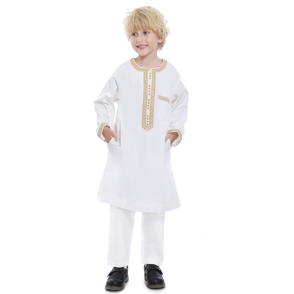 clothing sets muslim boys islamic round collar embroidered button long sleeves thobe and pants suit arabic children ramadan robe caftan set, White
clothing sets muslim boys islamic round collar embroidered button long sleeves thobe and pants suit arabic children ramadan robe caftan set, White