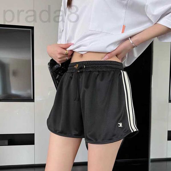women's shorts designer 2023 spring/summer new triumphal arch embroidery gold button high waist weaving belt casual wide leg for women, White;black
women's shorts designer 2023 spring/summer new triumphal arch embroidery gold button high waist weaving belt casual wide leg for women, White;black