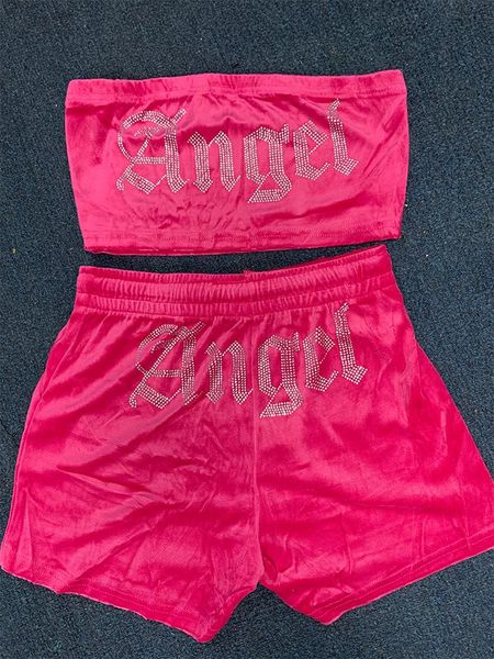 dress 2 piece set women tracksuit velvet strapless crop and drawstring shorts angel print fashion summer clothing outfits, White
dress 2 piece set women tracksuit velvet strapless crop and drawstring shorts angel print fashion summer clothing outfits, White