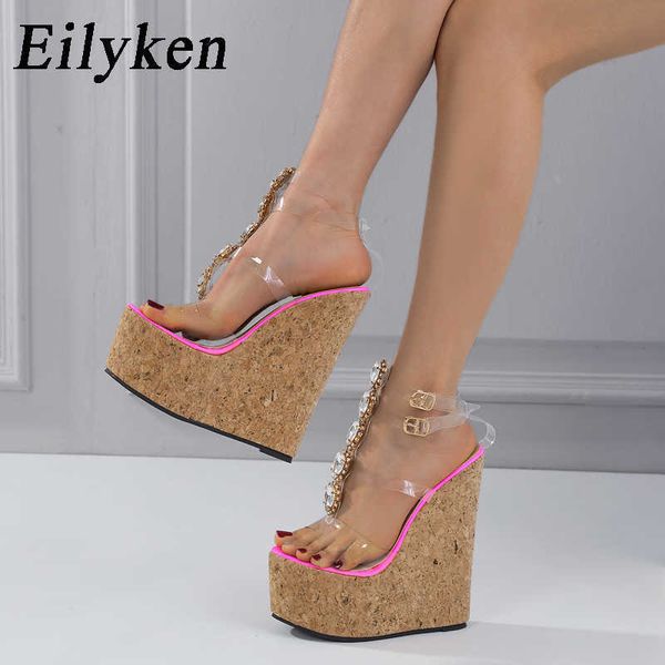 brand platform wedges high heels woman sandals summer crystal transparent buckle strap banquet dress shoes size 42 230306, Black
brand platform wedges high heels woman sandals summer crystal transparent buckle strap banquet dress shoes size 42 230306, Black