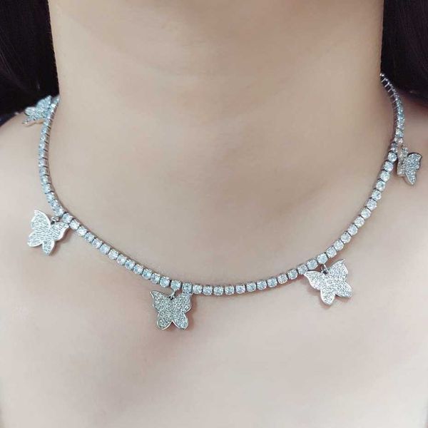 zuanfa european new design women hips hops bling cz crystal butterfly tennis chain necklace, Silver
zuanfa european new design women hips hops bling cz crystal butterfly tennis chain necklace, Silver