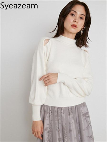 sweaters syeazeam sweater women 2022 autumn/winter japanese sweet versatile solid off shoulder lantern sleeve knitted sweater female, White;black
sweaters syeazeam sweater women 2022 autumn/winter japanese sweet versatile solid off shoulder lantern sleeve knitted sweater female, White;black