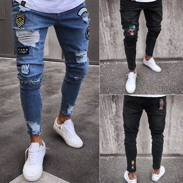 men's jeans 2023 fashion mens skinny rip slim fit stretch denim distress frayed biker scratchted hollow out long boy zone 230419, Blue
men's jeans 2023 fashion mens skinny rip slim fit stretch denim distress frayed biker scratchted hollow out long boy zone 230419, Blue