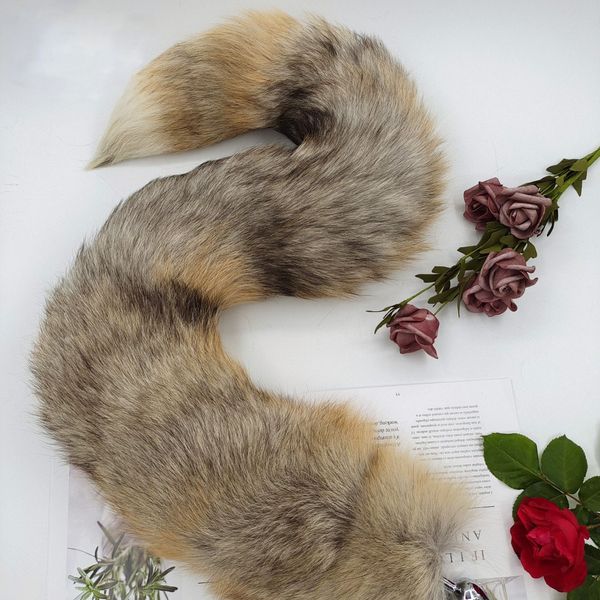70cm/27.5"- real golden island fox fur tail plug funny sweet games costume party cosplay toys, Silver
70cm/27.5"- real golden island fox fur tail plug funny sweet games costume party cosplay toys, Silver