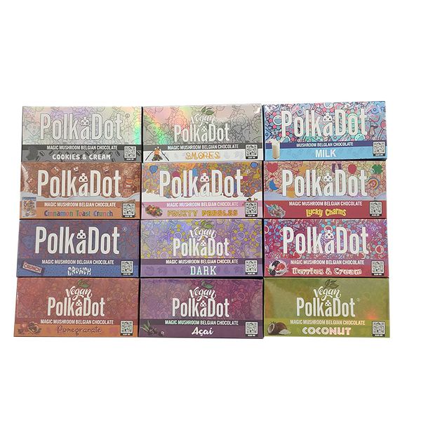 polkadot chocolate bar package boxes with mold 4g mushrooms mushroom chocolates bars packing box display 12 flavors cookies dark fruity pebb
polkadot chocolate bar package boxes with mold 4g mushrooms mushroom chocolates bars packing box display 12 flavors cookies dark fruity pebb