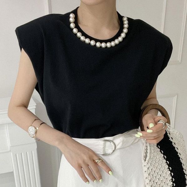 t-shirt korean chic exquisite pearl patchwork summer solid elegant y2k clothes fashion ins all match sleeveless t shirt women, White
t-shirt korean chic exquisite pearl patchwork summer solid elegant y2k clothes fashion ins all match sleeveless t shirt women, White