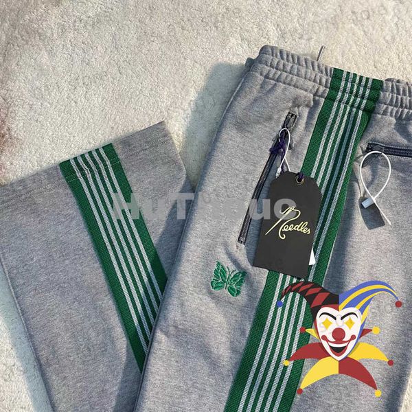 men's pants grey needles pants men women 1 1 green striped webbing embroidery butterfly needles track pants awge trousers t230419, Black
men's pants grey needles pants men women 1 1 green striped webbing embroidery butterfly needles track pants awge trousers t230419, Black