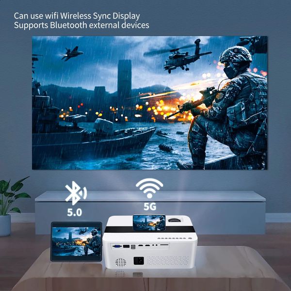 Other Electronics YERSIDA Projector FULL HD Native 1080P with 5G WIFI Bluetooth Support 4K Movie 9500 Lumens for Mobile Phone Home Cinema Beamer 231117