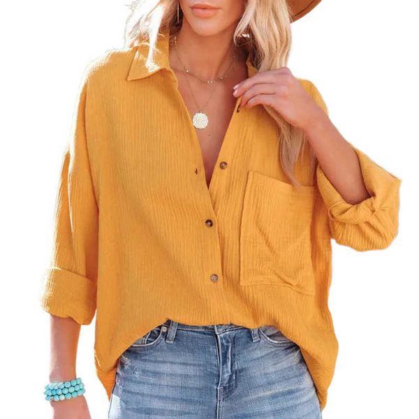 spring casual 2023 crepe cotton long sleeve loose fit button up collared shirts women, White
spring casual 2023 crepe cotton long sleeve loose fit button up collared shirts women, White