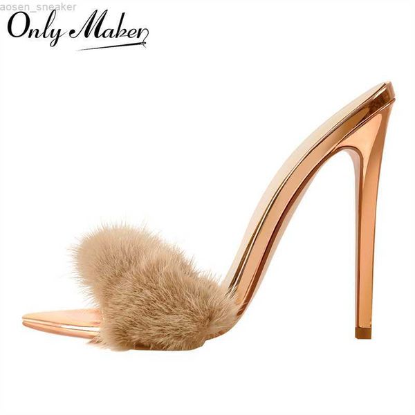 onlymaker peep toe mules artificial fur slip on gold white thin high sandals big size summer women brand sandals 0419, Black
onlymaker peep toe mules artificial fur slip on gold white thin high sandals big size summer women brand sandals 0419, Black