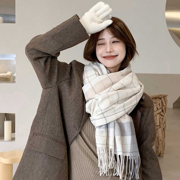 scarves winter cotton cashmere scarf for women student thickened warm plaid scarves foulard viscose tassel wrap shawls new korean style aa23, Blue;gray
scarves winter cotton cashmere scarf for women student thickened warm plaid scarves foulard viscose tassel wrap shawls new korean style aa23, Blue;gray