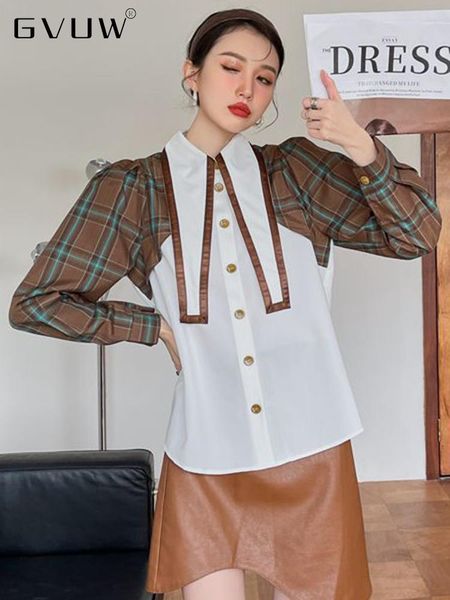 shirts gvuw british style retro plaid designer shirt lapel single braested long sleeve fashion woman blouses 2022 autumn new 20a3606, White
shirts gvuw british style retro plaid designer shirt lapel single braested long sleeve fashion woman blouses 2022 autumn new 20a3606, White