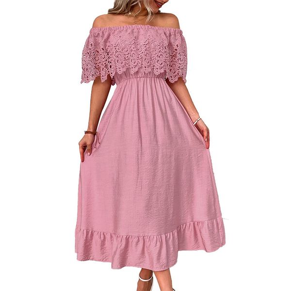 off-shoulder half sleeves women's casual dresses lace cummuting mid-calf length midi a-line high waist ruches panelled oversized splici, Black;gray
off-shoulder half sleeves women's casual dresses lace cummuting mid-calf length midi a-line high waist ruches panelled oversized splici, Black;gray