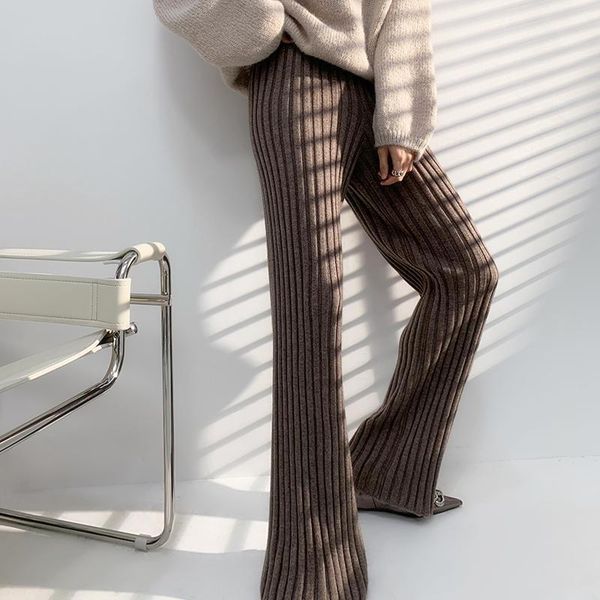 capris women's elegant high waist micro flare knitting pants autumn winter chic loose boot cut pants lady casual knitting trousers, Black;white
capris women's elegant high waist micro flare knitting pants autumn winter chic loose boot cut pants lady casual knitting trousers, Black;white