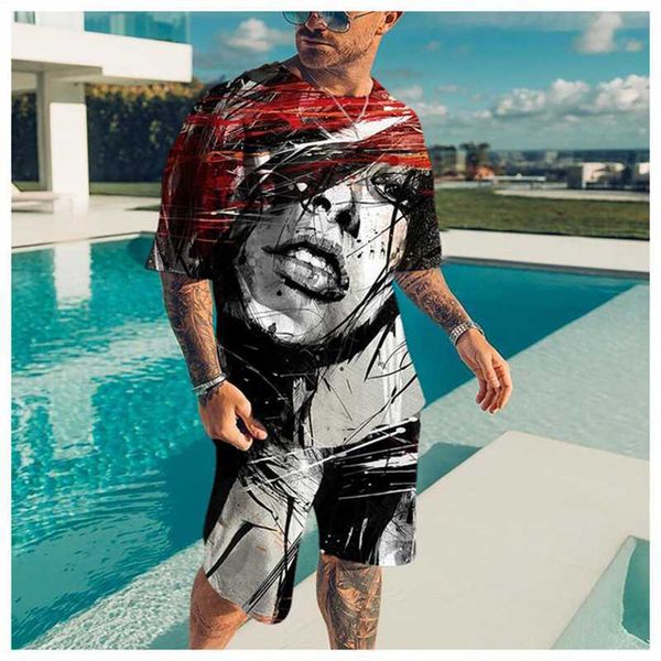 tracksuits summer beach men's t-shirt sets 3d print abstract pattern casual oversized t-shirt shorts two piece set men pullover tracksu, Gray
tracksuits summer beach men's t-shirt sets 3d print abstract pattern casual oversized t-shirt shorts two piece set men pullover tracksu, Gray