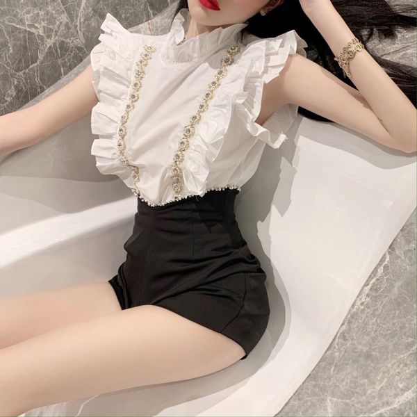 dress summer white sleeveless fungus shirts women beaded diamond casual high waist black wide leg shorts fashion clothes
dress summer white sleeveless fungus shirts women beaded diamond casual high waist black wide leg shorts fashion clothes