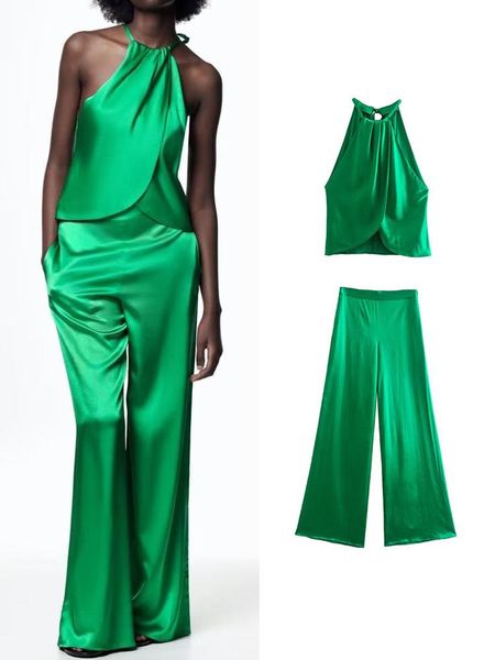 pants traf 2pcs 2022 women pants shirts sets sleeveless halter collar camisole+wide leg high waist trouser causal outwear, White
pants traf 2pcs 2022 women pants shirts sets sleeveless halter collar camisole+wide leg high waist trouser causal outwear, White