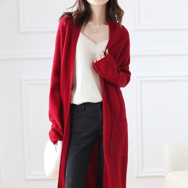 sweaters 2022 spring and autumn long 100% pure wool cardigan women's fashion loose large size vneck long sleeve sweater knit top, White;black
sweaters 2022 spring and autumn long 100% pure wool cardigan women's fashion loose large size vneck long sleeve sweater knit top, White;black