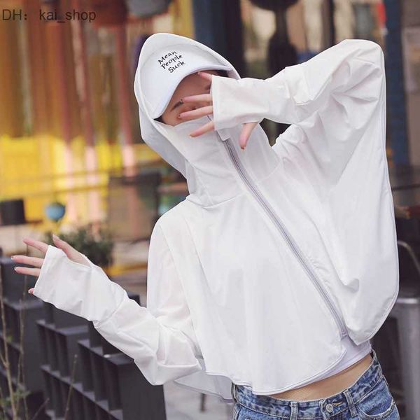 women's sun protection clothing new summer outdoor cycling driving zipper hooded shawl beach breathable ice silk 21, White
women's sun protection clothing new summer outdoor cycling driving zipper hooded shawl beach breathable ice silk 21, White