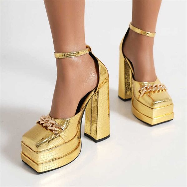 sandals gold stone pattern women pumps big size double platform shoes for fashion chain buckle strap square toe chunky heel 230406, Black
sandals gold stone pattern women pumps big size double platform shoes for fashion chain buckle strap square toe chunky heel 230406, Black