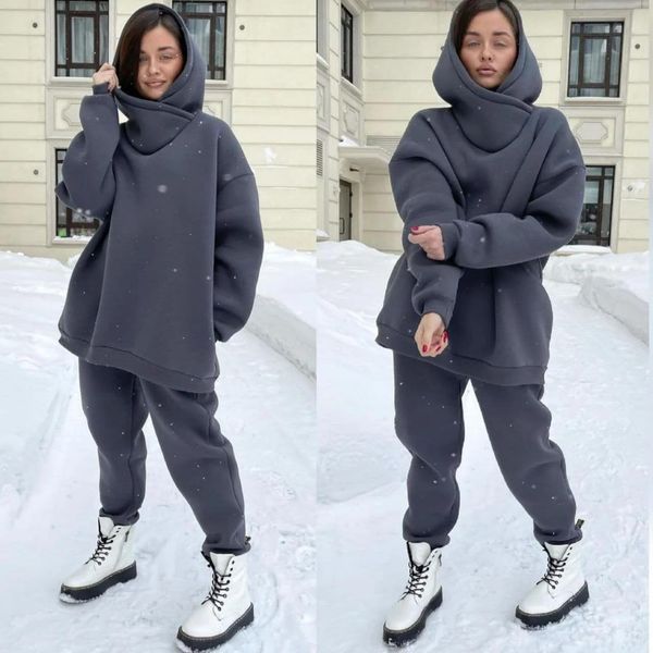 pants women tracksuit 2022 autumn winter warm solid fleece hooded jogger pants two piece set female casual oversized sportswear suit, White
pants women tracksuit 2022 autumn winter warm solid fleece hooded jogger pants two piece set female casual oversized sportswear suit, White