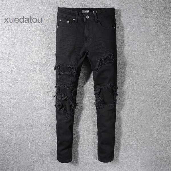 mens designer jeans distressed 20ss ripped biker slim fit motorcycle denim for men fashion jean mans pants pour hommes #523 6 deth, Blue