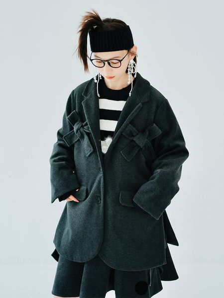 women's suits blazers imakokoni original design warm thickened coat bow knot long sleeve suit grey cardigan women's winter sweater, White;black
women's suits blazers imakokoni original design warm thickened coat bow knot long sleeve suit grey cardigan women's winter sweater, White;black