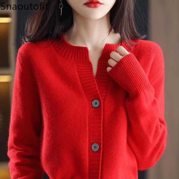 sweaters 100% wool cardigan women's long sleeve spring and autumn thin round neck cashmere sweater loose coat fashion knitted jacket, White;black
sweaters 100% wool cardigan women's long sleeve spring and autumn thin round neck cashmere sweater loose coat fashion knitted jacket, White;black