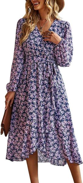 prettygarden women's floral print boho dress long sleeve wrap v neck ruffle belted a-line flowy maxi dresses, Black;gray
prettygarden women's floral print boho dress long sleeve wrap v neck ruffle belted a-line flowy maxi dresses, Black;gray