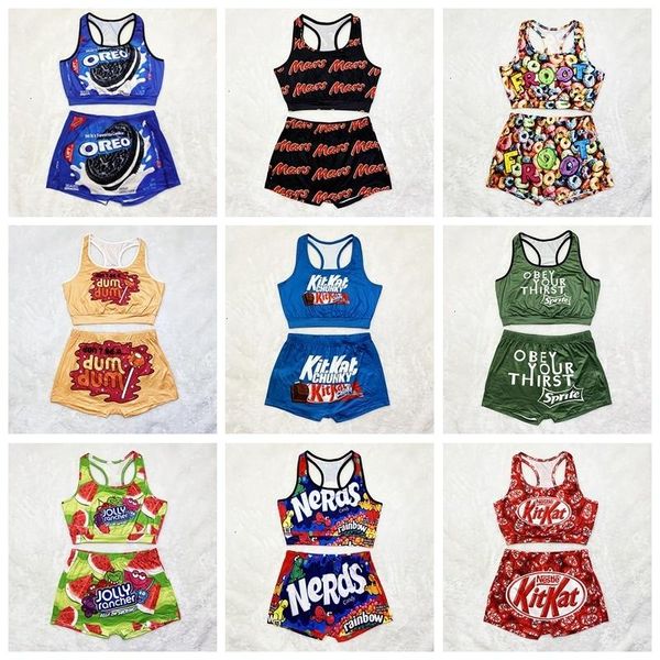dress 2021 summer new women's shorts set candy snacks printed pattern shorts short sleeve set women's sports suit, White
dress 2021 summer new women's shorts set candy snacks printed pattern shorts short sleeve set women's sports suit, White